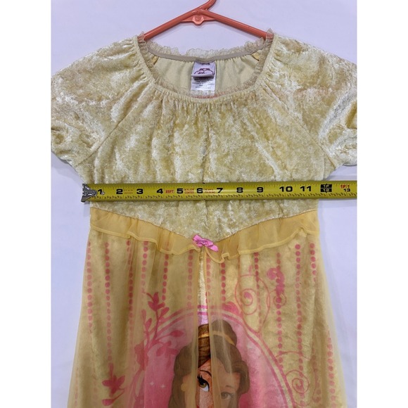 Disney Princess Belle Nightgown Girls Size 8 Yellow Velvet Beauty and the Beast - Picture 6 of 7